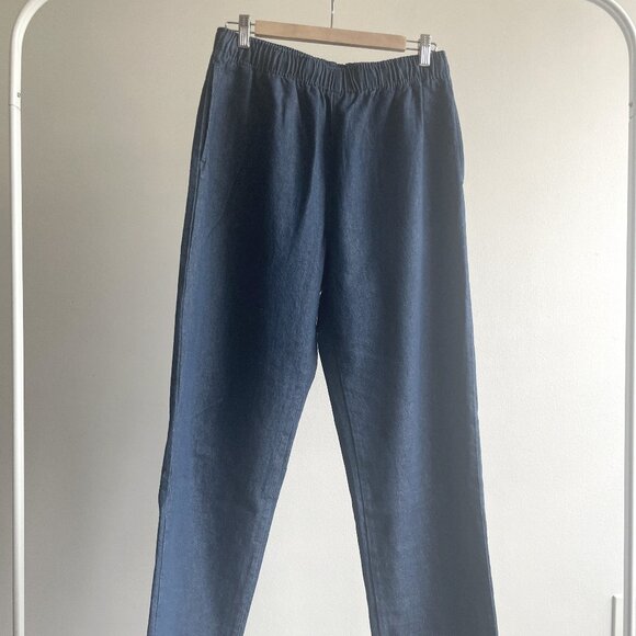 Muji - Men's Denim Easy Pants - medium indigo denim - M - Picture 1 of 3